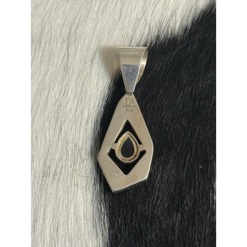 Huge Sterling Silver Jay King DTR Orange Spiny Amethyst Pendant Freeform - Picture 9 of 10